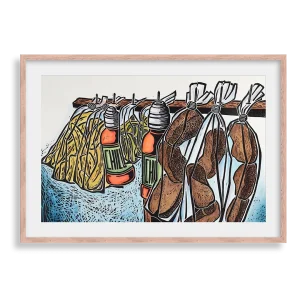 Chucherías - Relief Print and Watercolor