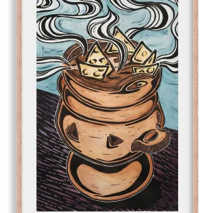 Fundido - Relief Print and Watercolor